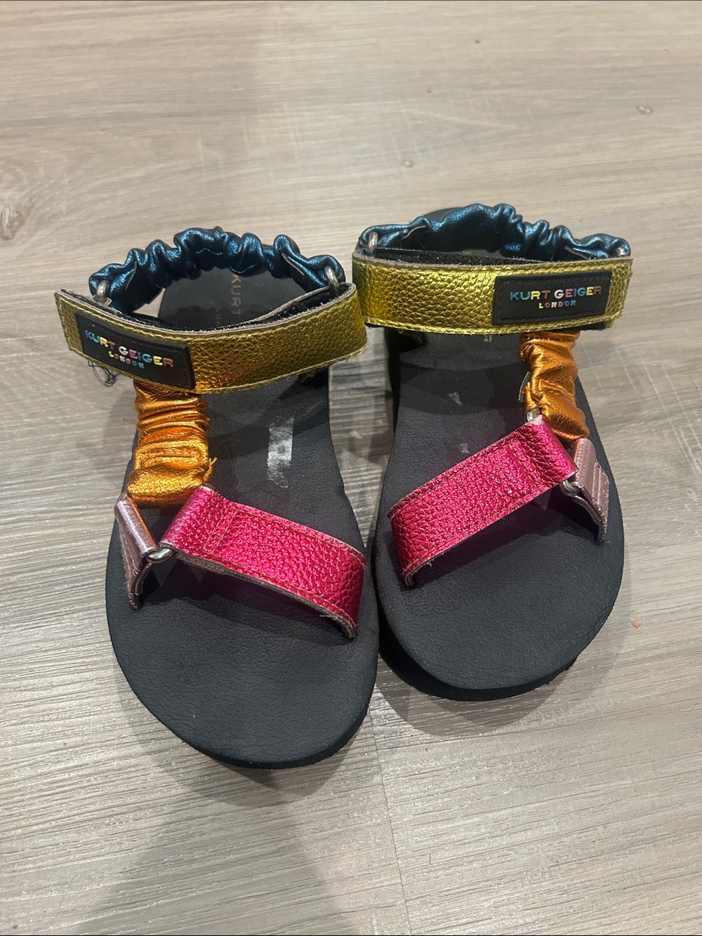 Kurt Geiger Kids Metallic Gold, Pink & Orange Strappy Sandals